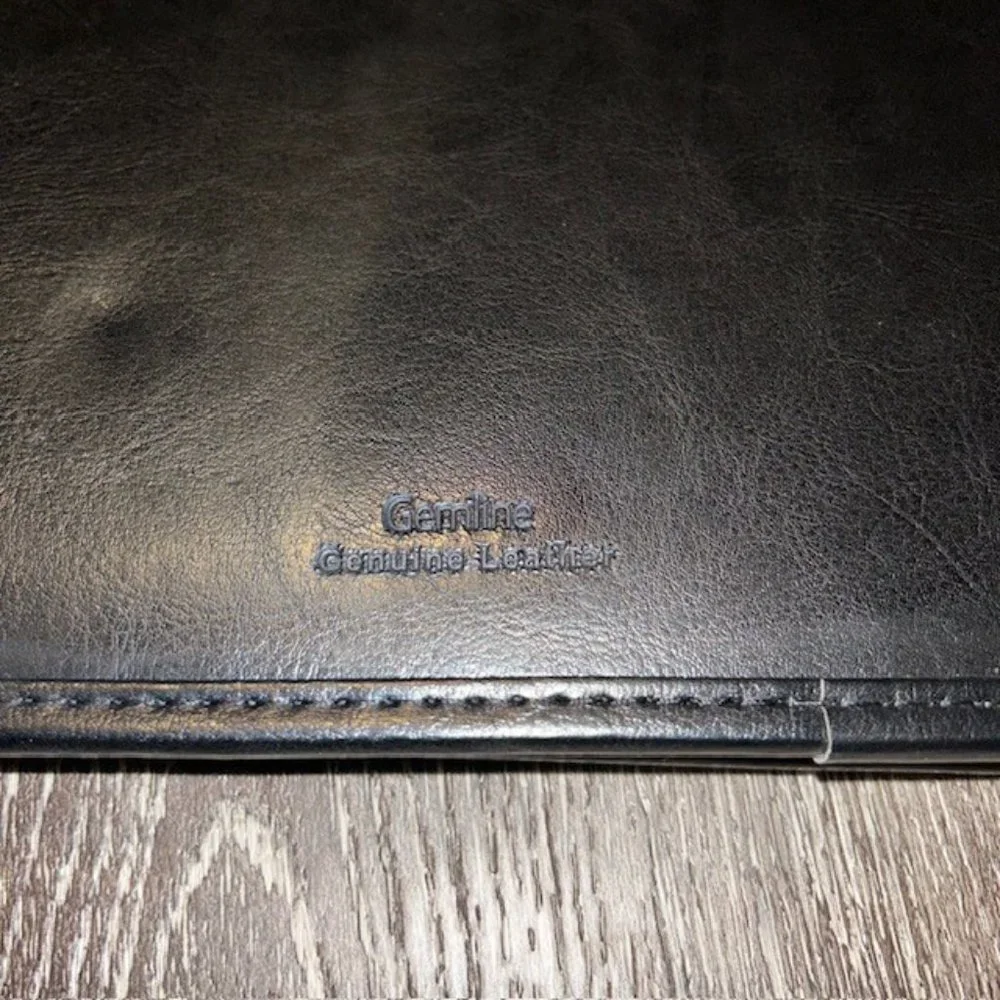 Blue Line Little Caesars Black Leather Travel Bag Organizer Zip Holder Planner